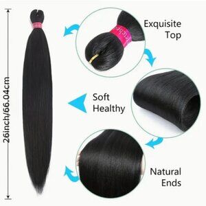 silky braid hair extensions pre-stretched braiding hair, 26 inches - Black/Brown